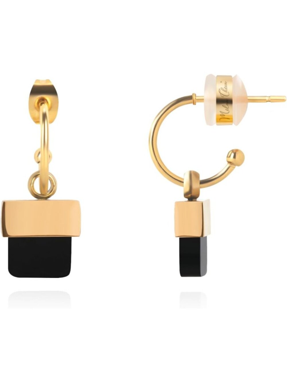 Elegant 14K Gold Plated Mother of Pearl Dangle Earrings with Beaded Detail